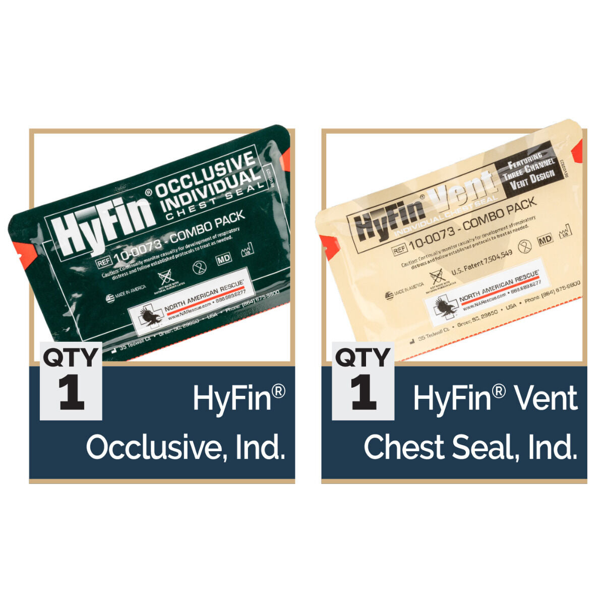 Medical - HyFin Chest Seal Dressing - Combo Pack