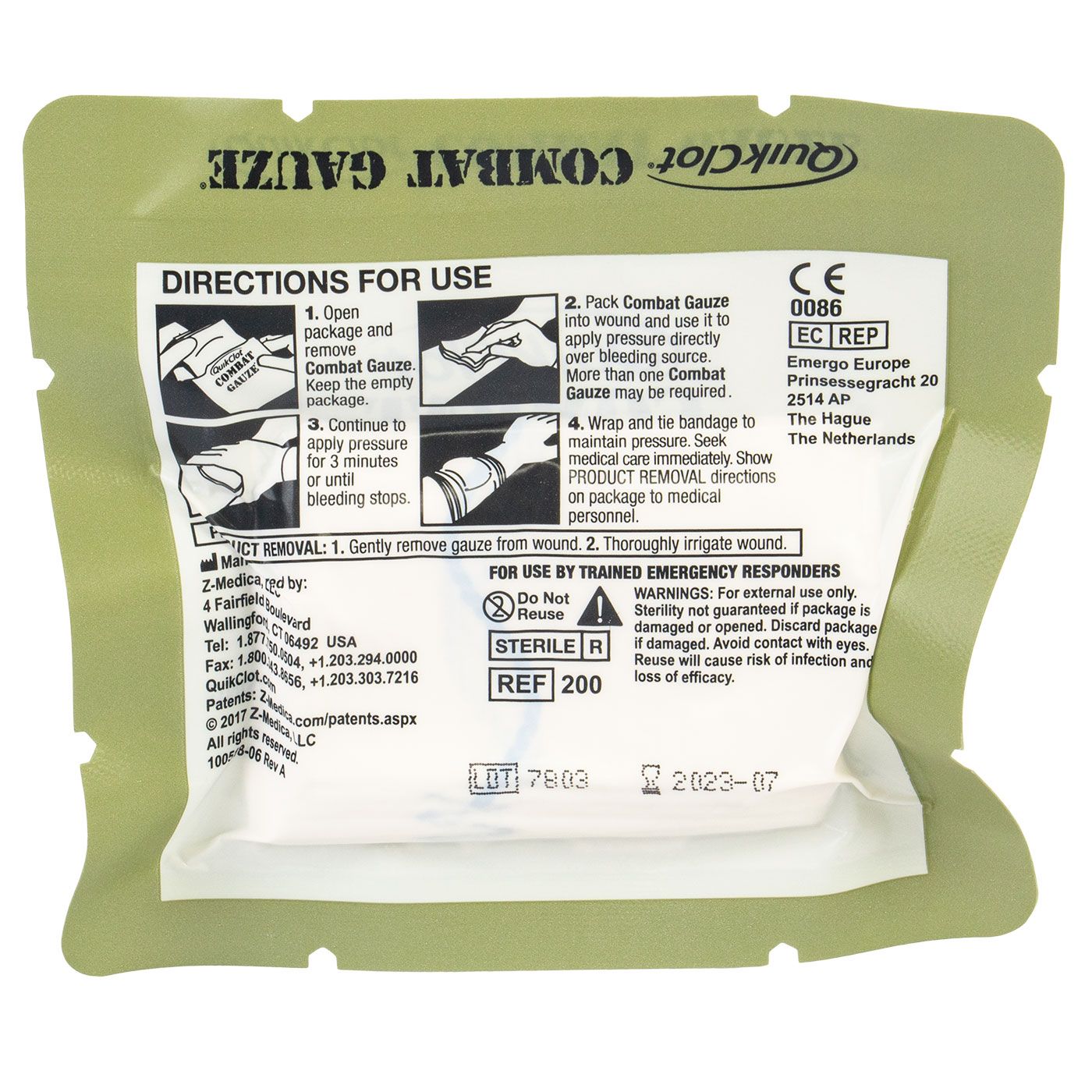 Medical - QuikClot Z-Fold Vacuum Packed Combat Gauze
