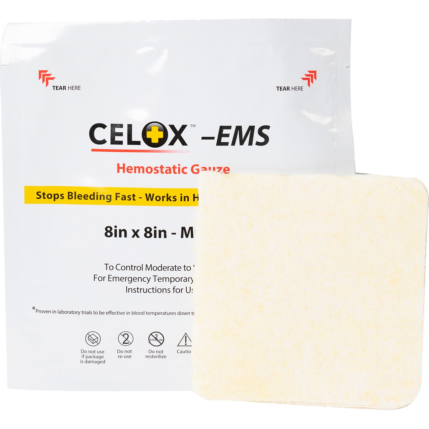 Medical - Celox - EMS 8 in. x 8 in. Hemostatic Gauze