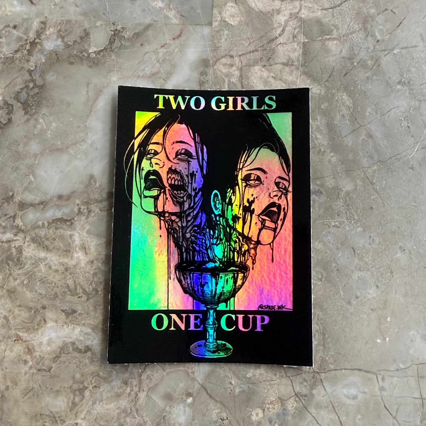 Slaps - 2 Girls 1 Cup Holographic Sticker