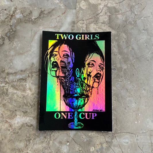 Slaps - 2 Girls 1 Cup Holographic Sticker