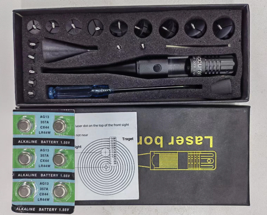 Gear - Laser Bore Sighter Laser with 16 Adapters and Upgraded Power Button