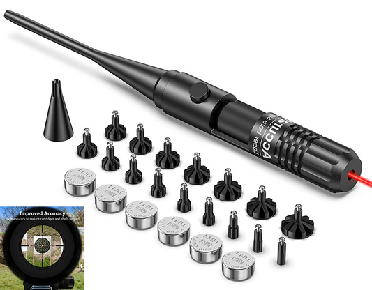 Gear - Laser Bore Sighter Laser with 16 Adapters and Upgraded Power Button