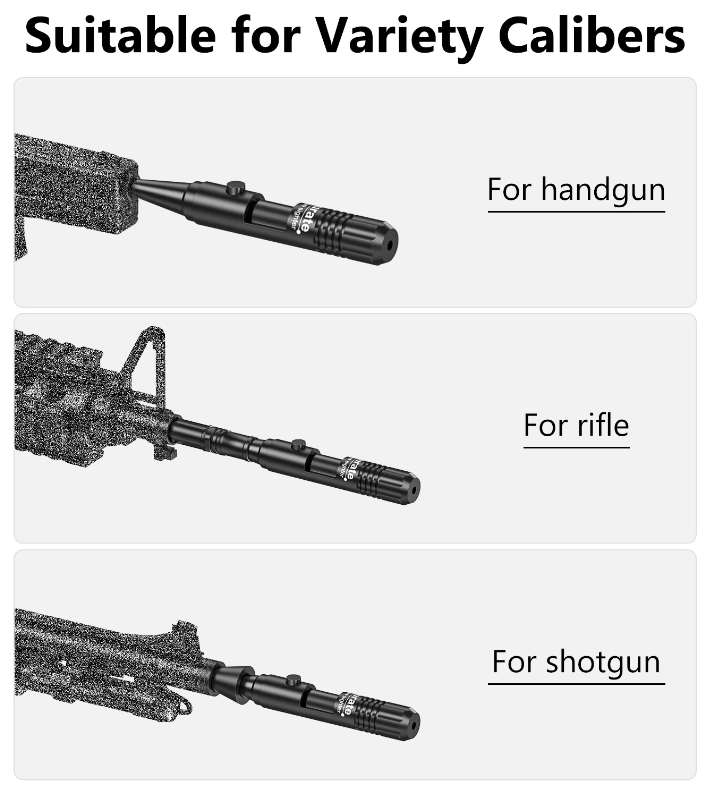 Gear - Laser Bore Sighter Laser with 16 Adapters and Upgraded Power Button