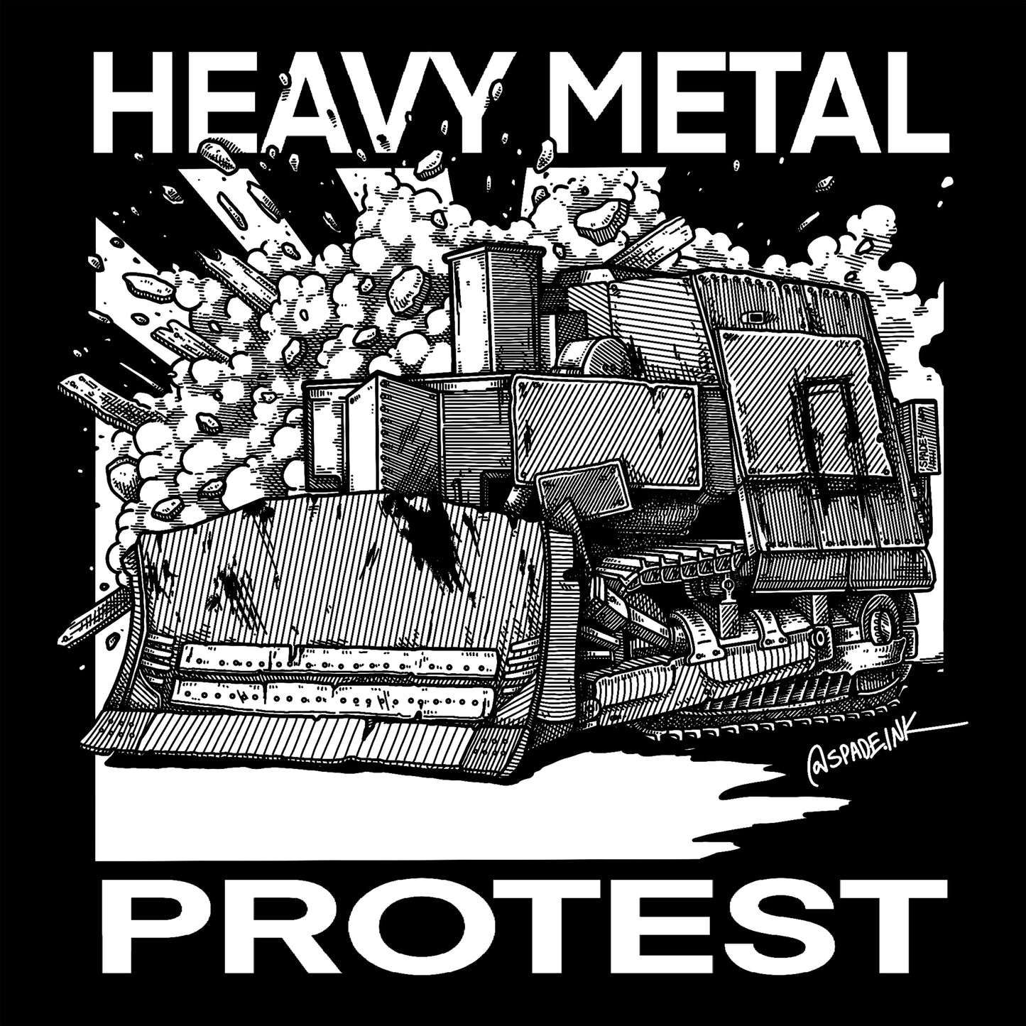 Spade Ink - Heavy Metal Protest White