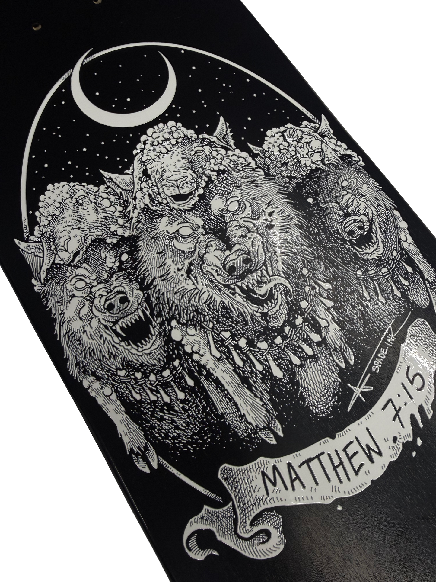Spade Ink - Matthew 7:15 Skate Deck